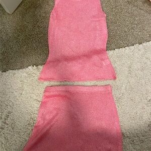 Pink Knit Two-Piece Set